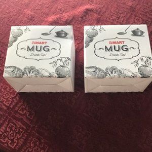 Lot of 2 H Mart Stainless Steel Coffee Mugs in H Mart gift boxes NEW